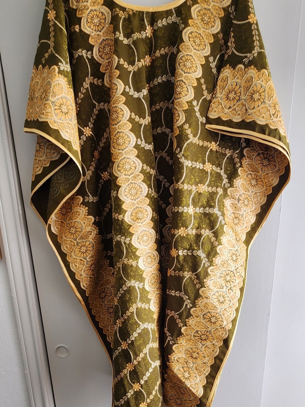 Olive Green and Peach Printed 3-pc Ladies Set